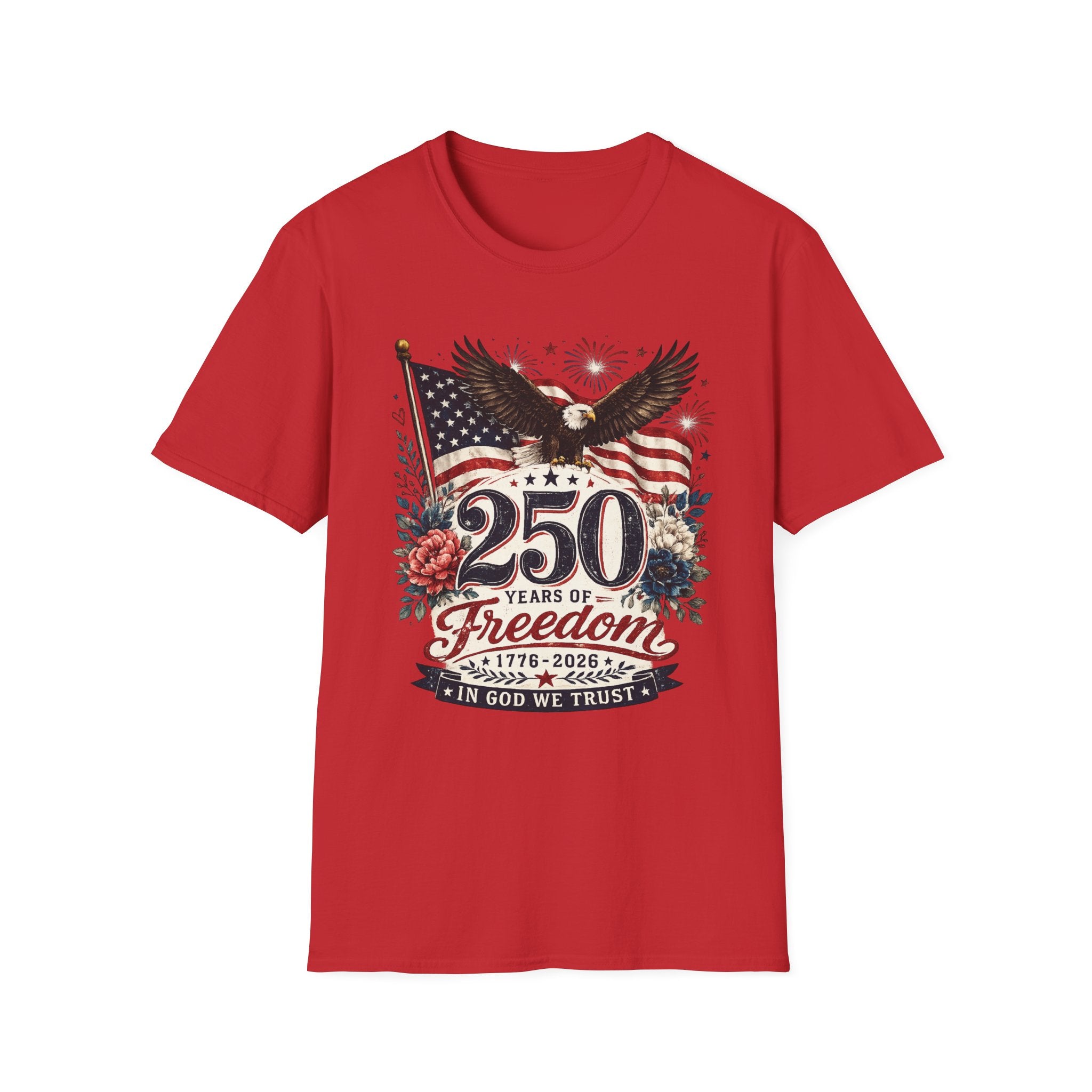 250 Years of Freedom T-Shirt — Patriotic American Eagle & Flag Tee