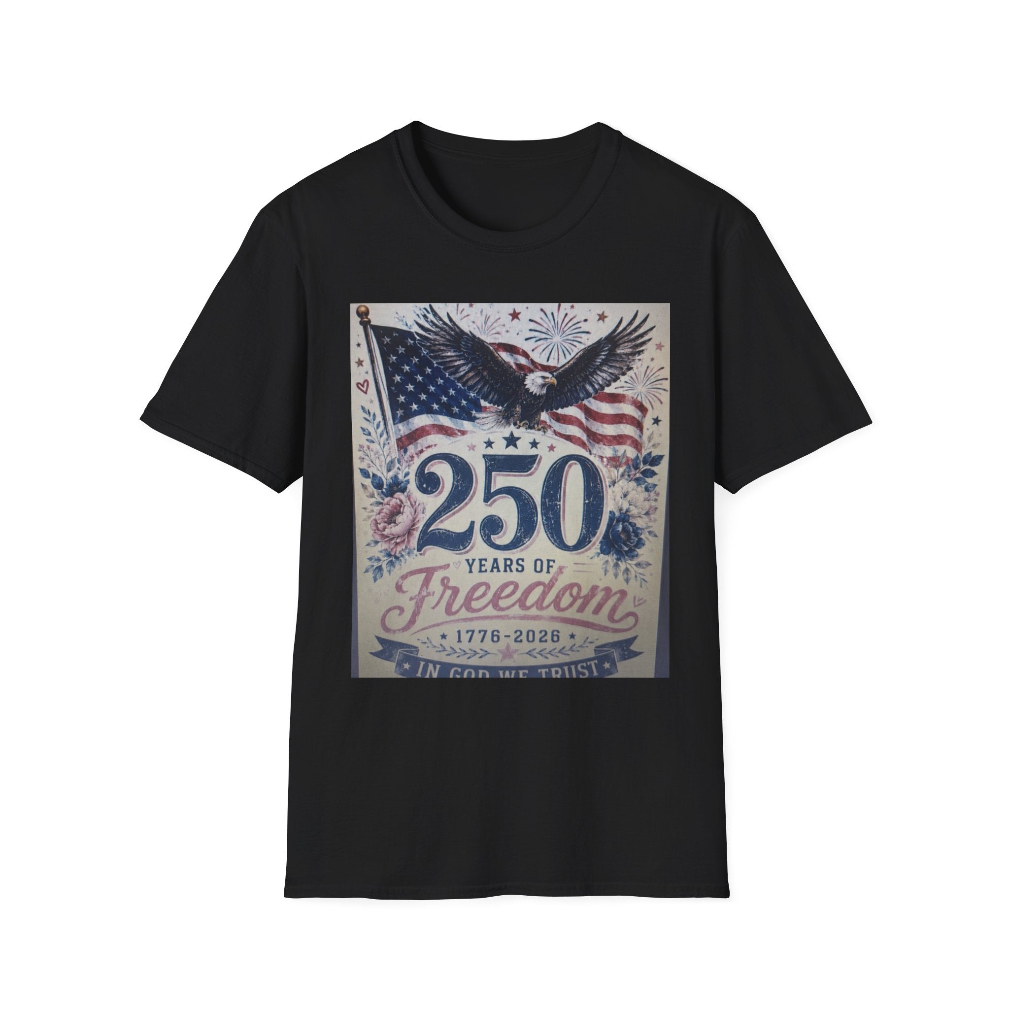 250 Years of Freedom T-Shirt — Patriotic American Eagle & Flag Tee