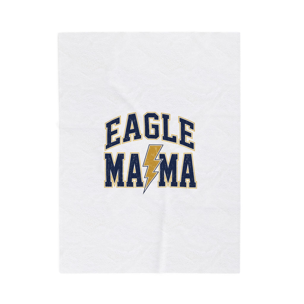 Eagle Mama Velveteen Plush Blanket — Cozy Mom Supporter Throw with Lightning Logo