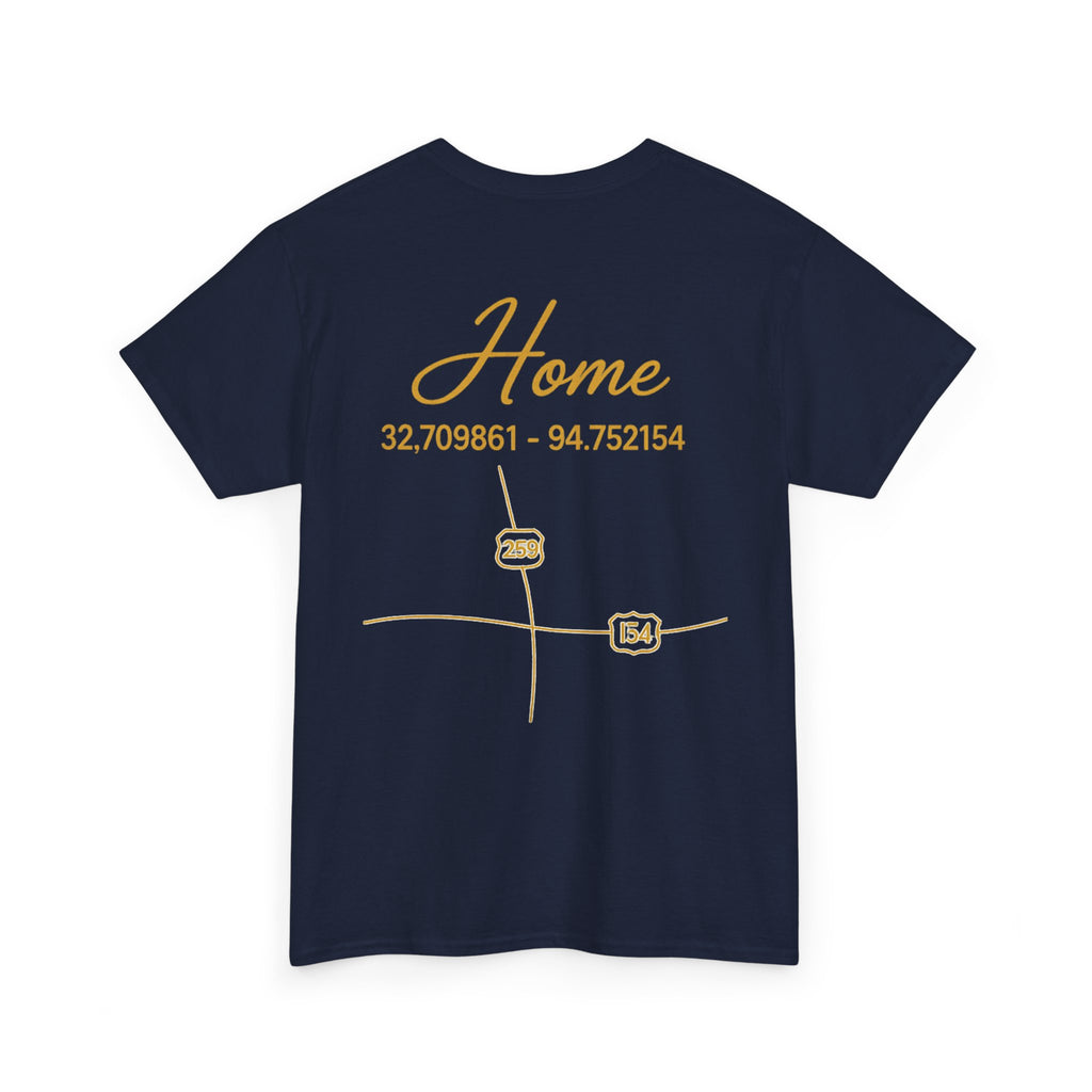 Home Coordinates T-Shirt — Personalized Map Tee with GPS Coordinates