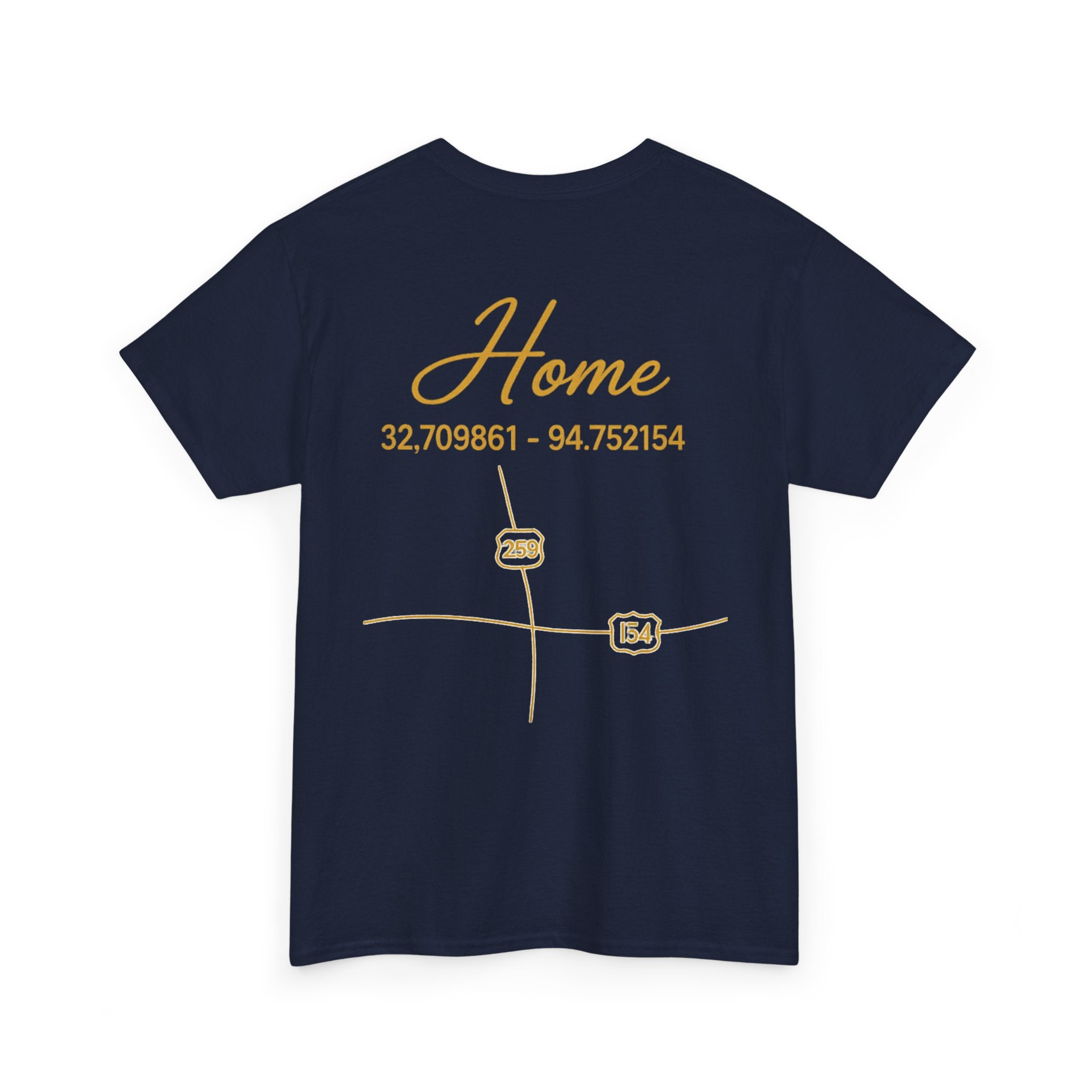 Home Coordinates T-Shirt — Personalized Map Tee with GPS Coordinates
