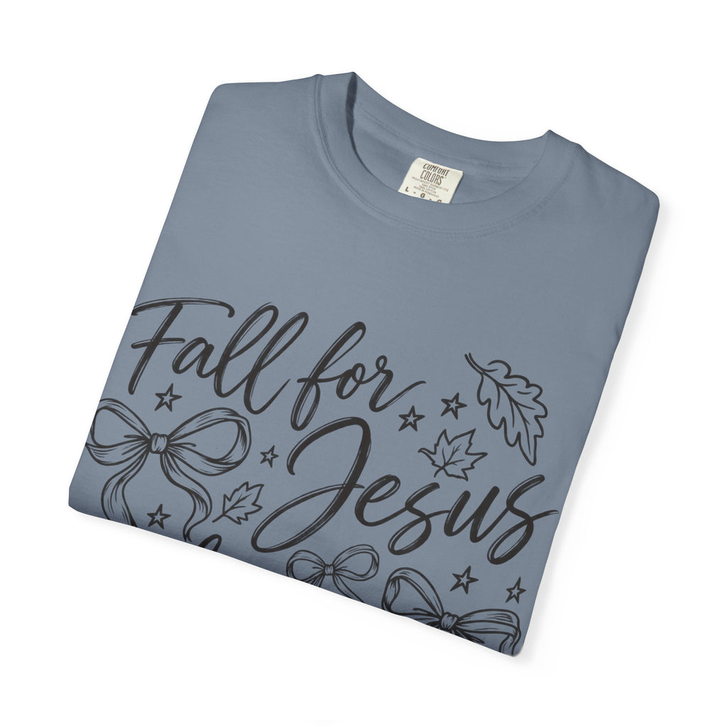 Fall For Jesus He Never Leaves T-Shirt — Christian Fall Tee