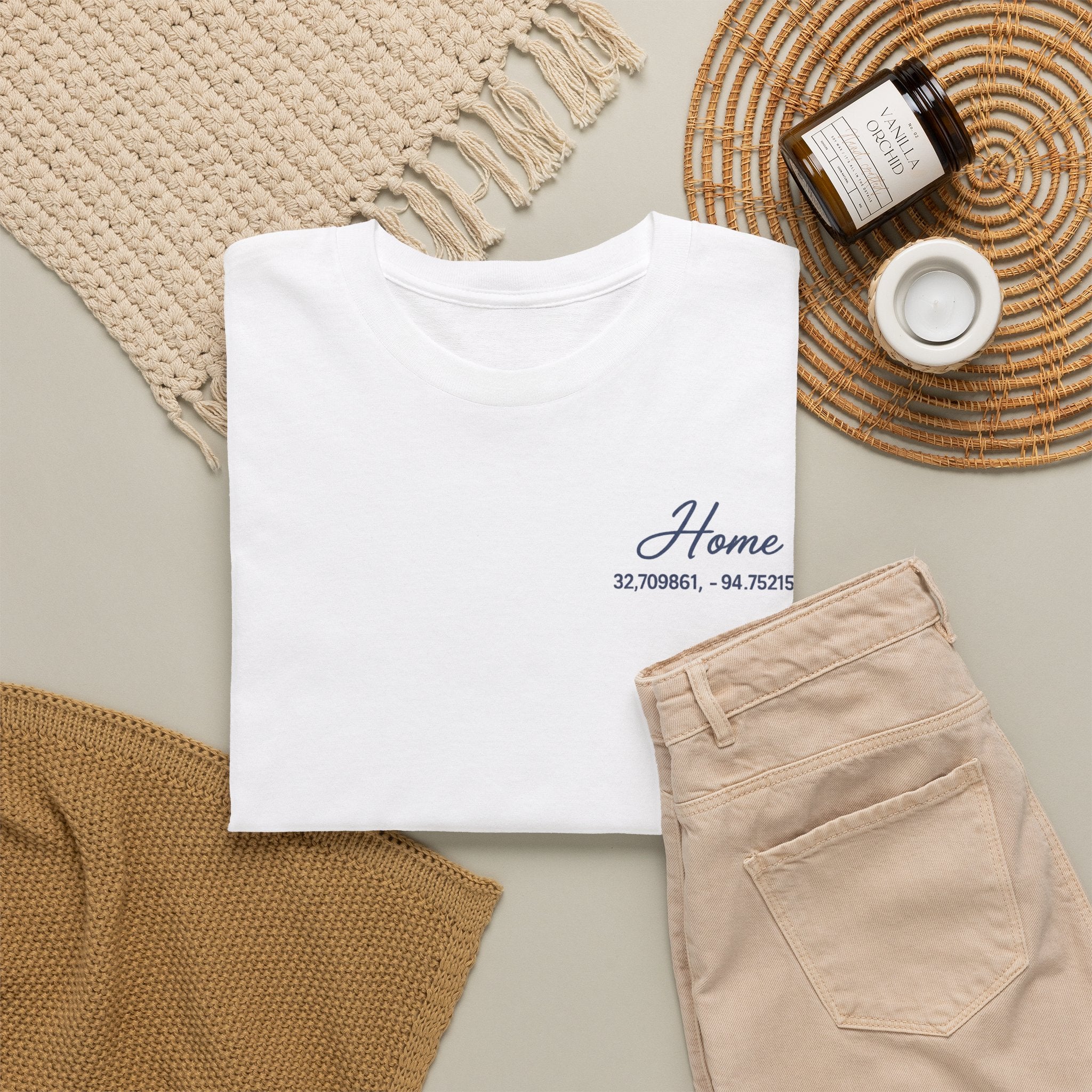 Home Coordinates T-Shirt — Custom City Map & GPS Coordinates Tee