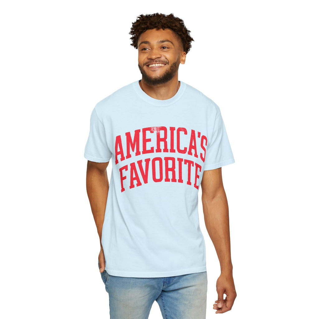 Americas Favorite T-Shirt — Patriotic Red Letter Graphic Tee