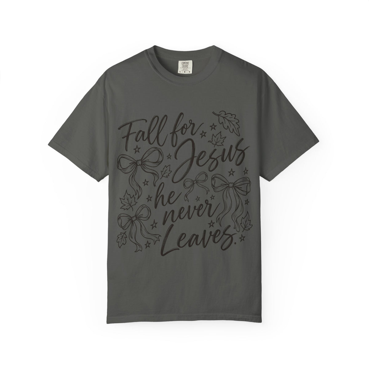 Fall For Jesus He Never Leaves T-Shirt — Christian Fall Tee