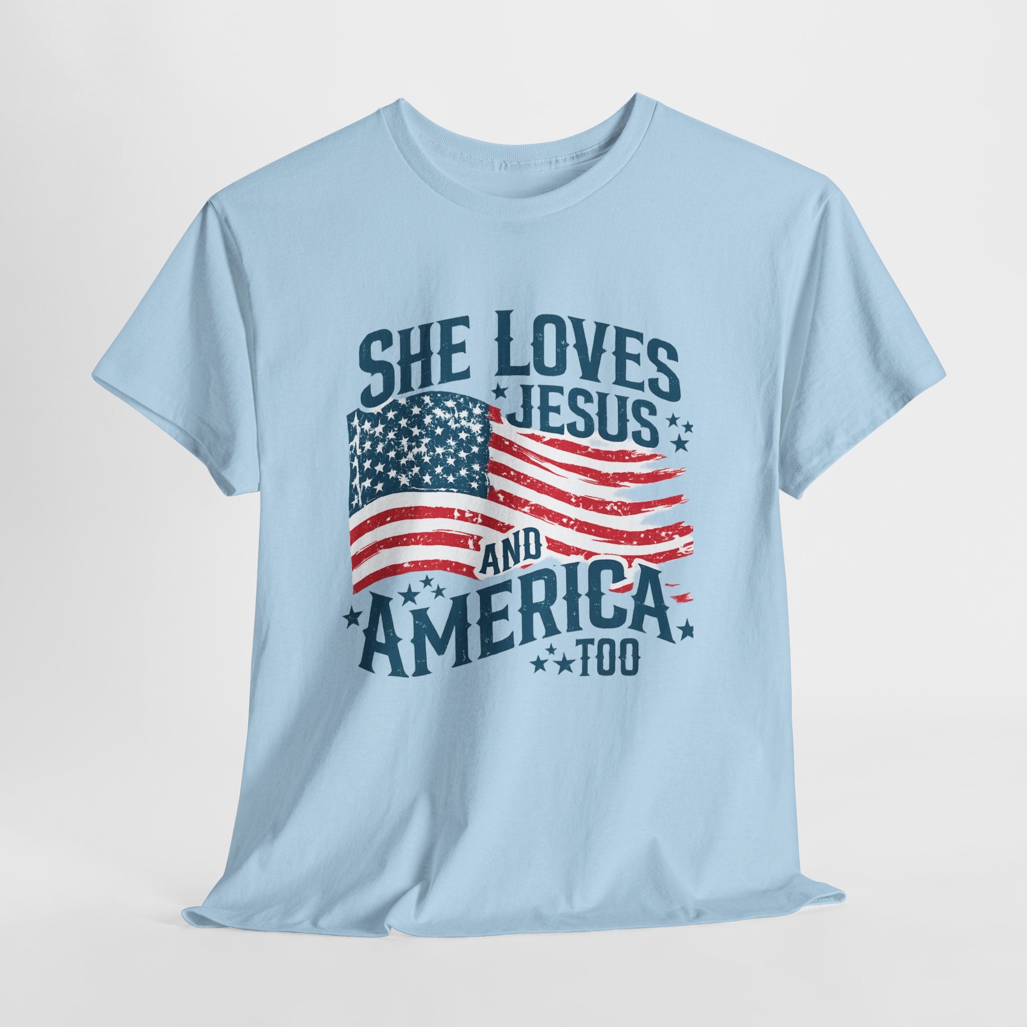 Patriotic 'She Loves Jesus and America Too' T-Shirt