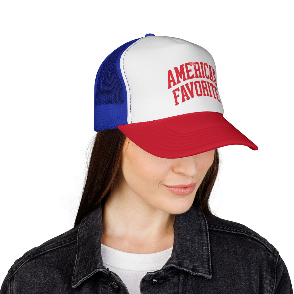 Trucker Cap — "America's Favorite" Vintage Red Logo Mesh Hat