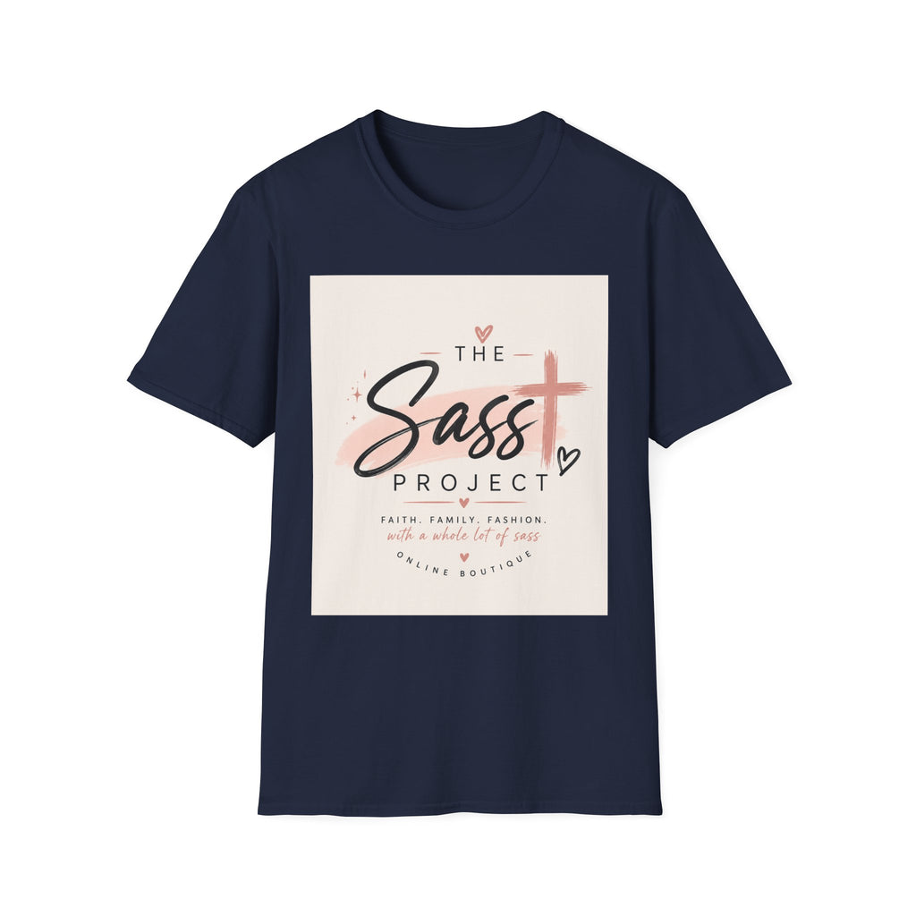 Sass Project Graphic Tee — Faith-Inspired Pink Cross T-Shirt