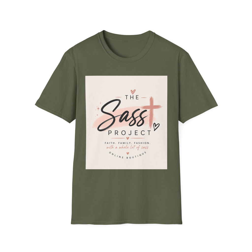 Sass Project Graphic Tee — Faith-Inspired Pink Cross T-Shirt
