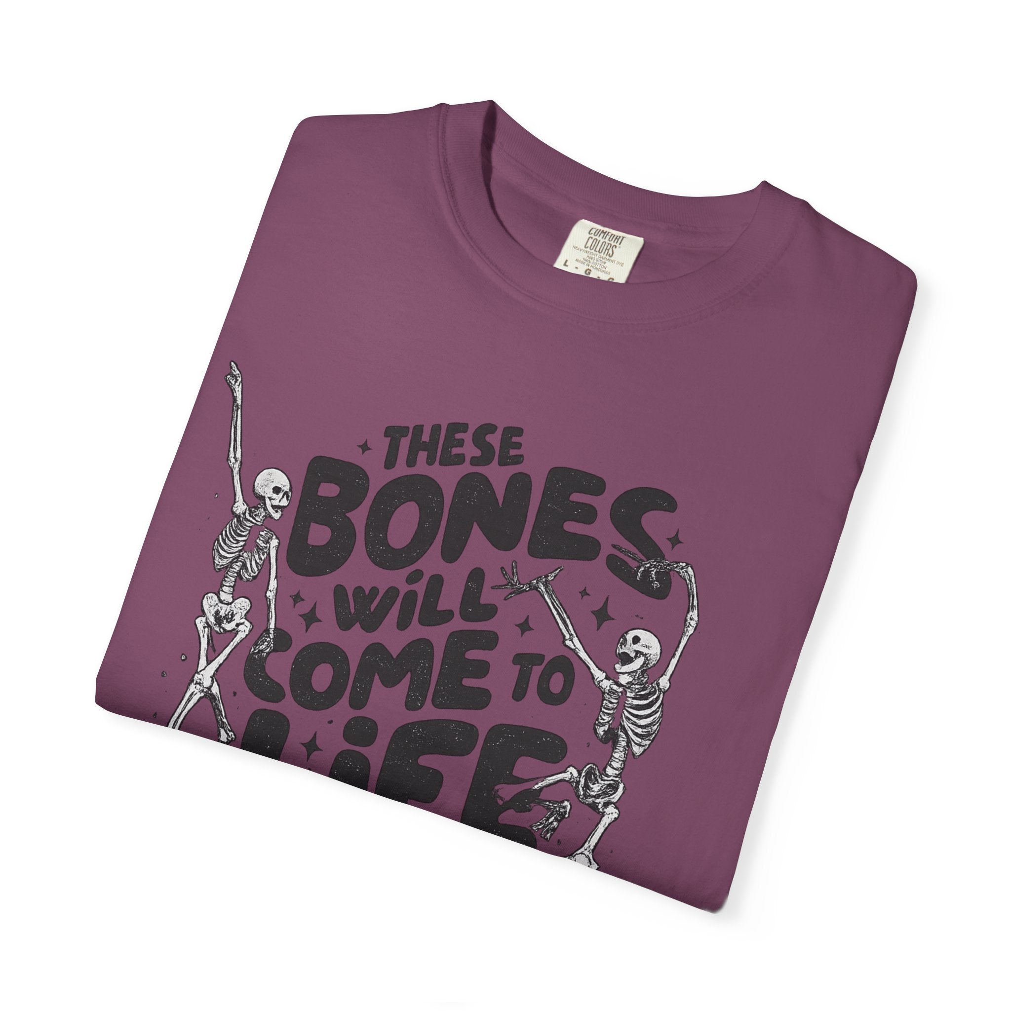 These Bones Will Come to Life T-Shirt — Inspirational Christian Graphic Tee (Ezekiel 37:4-5)