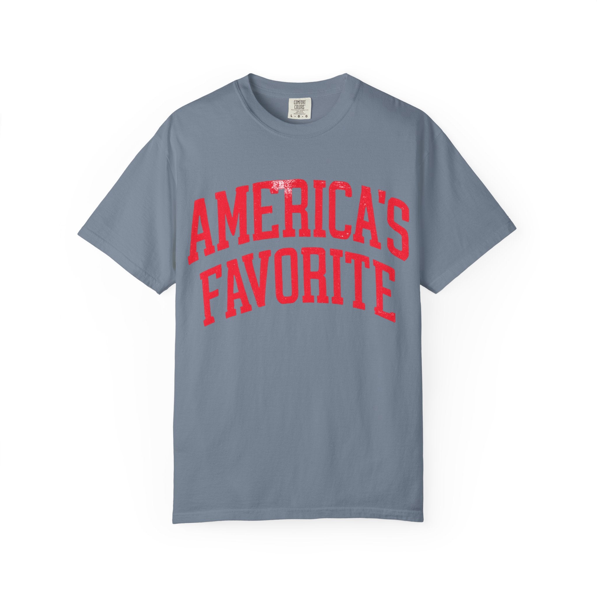 Americas Favorite T-Shirt — Patriotic Red Letter Graphic Tee