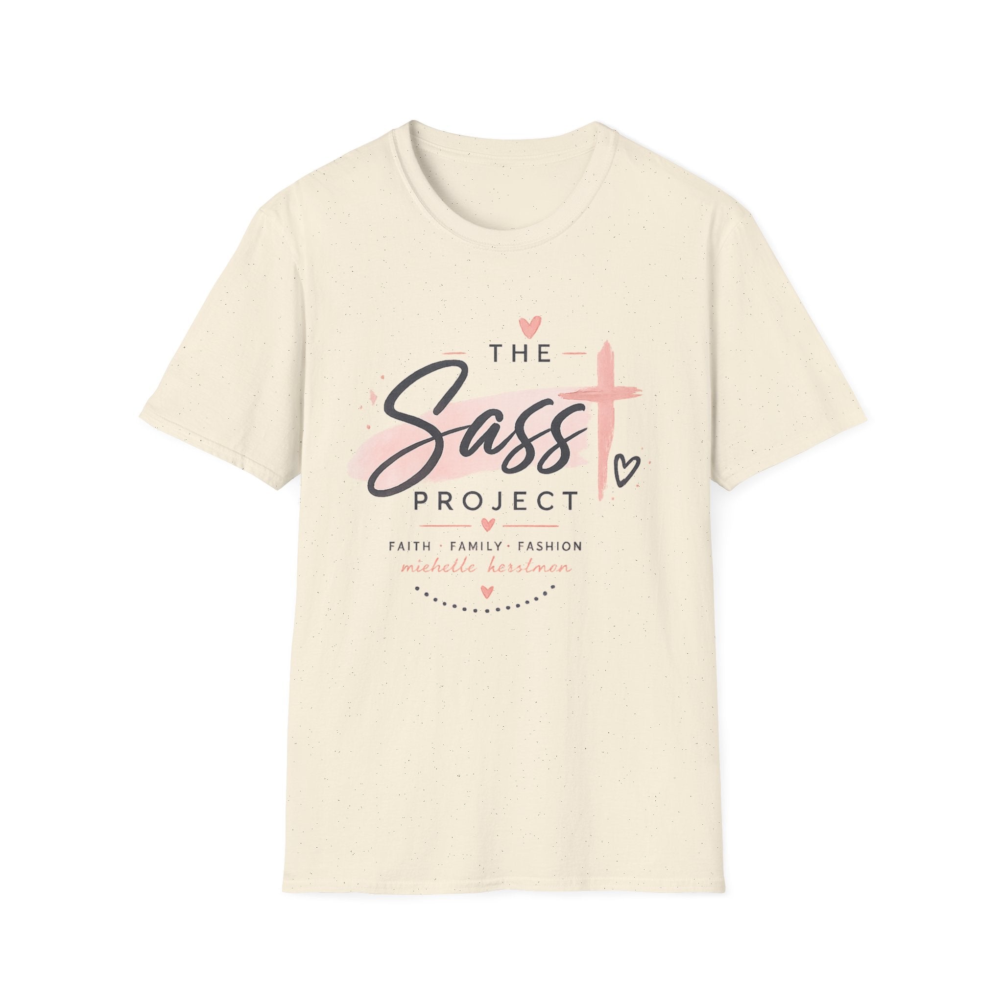 Sass Project Graphic Tee — Faith-Inspired Pink Cross T-Shirt