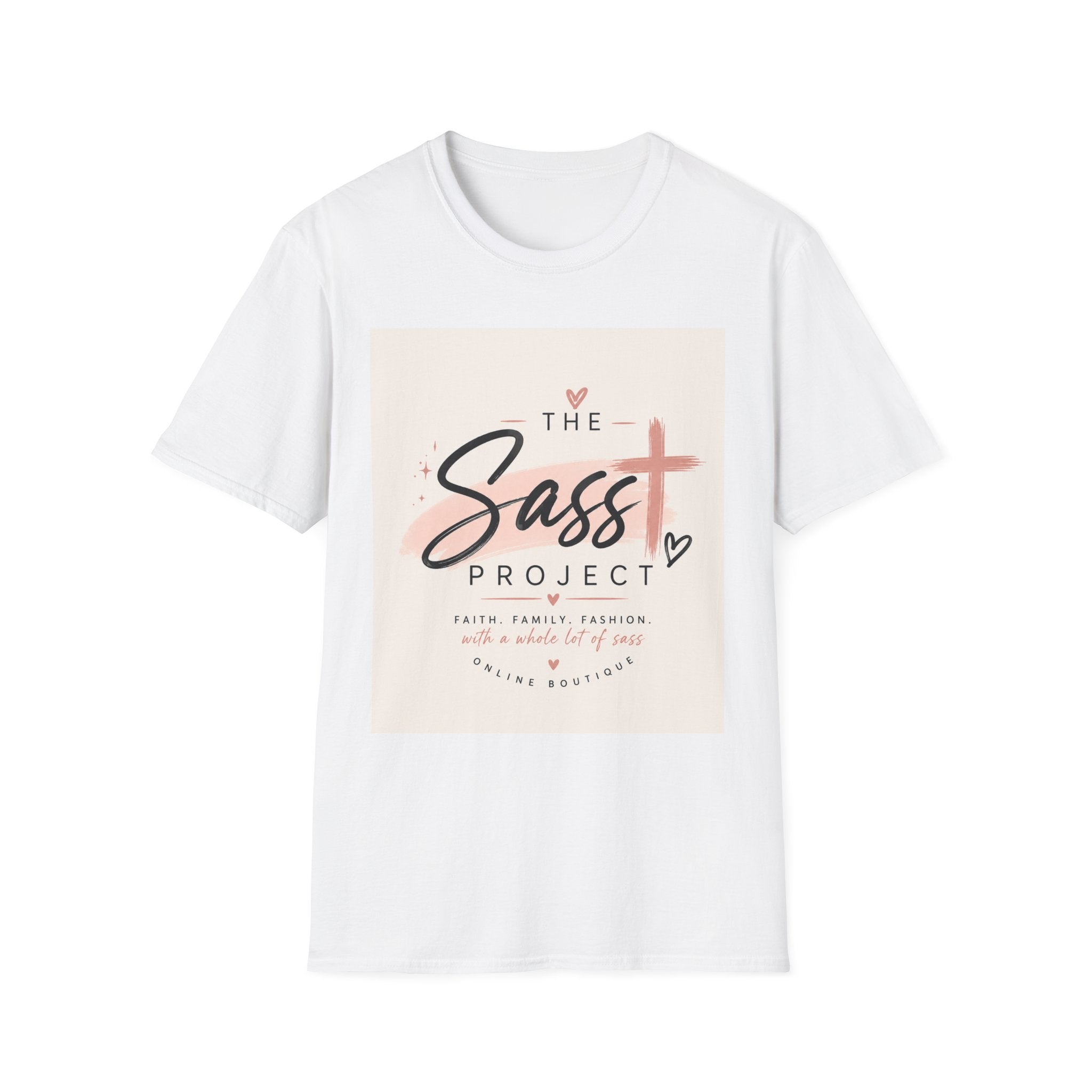 Sass Project Graphic Tee — Faith-Inspired Pink Cross T-Shirt