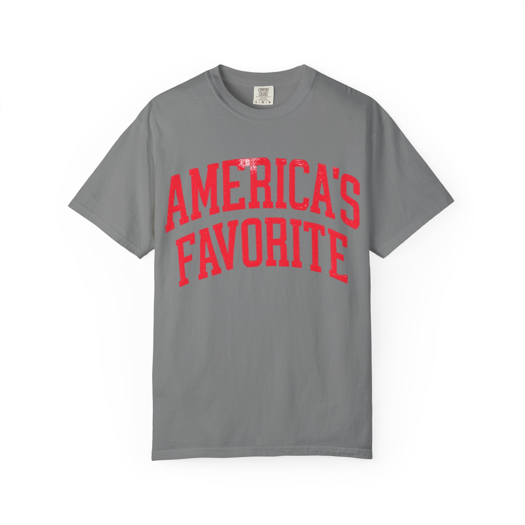 Americas Favorite T-Shirt — Patriotic Red Letter Graphic Tee