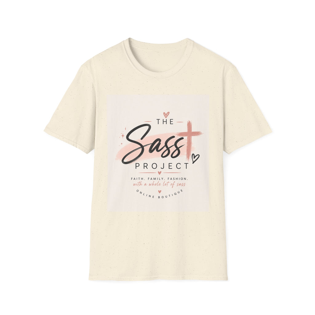 Sass Project Graphic Tee — Faith-Inspired Pink Cross T-Shirt
