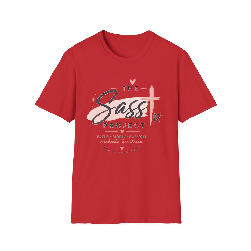 Sass Project Graphic Tee — Faith-Inspired Pink Cross T-Shirt