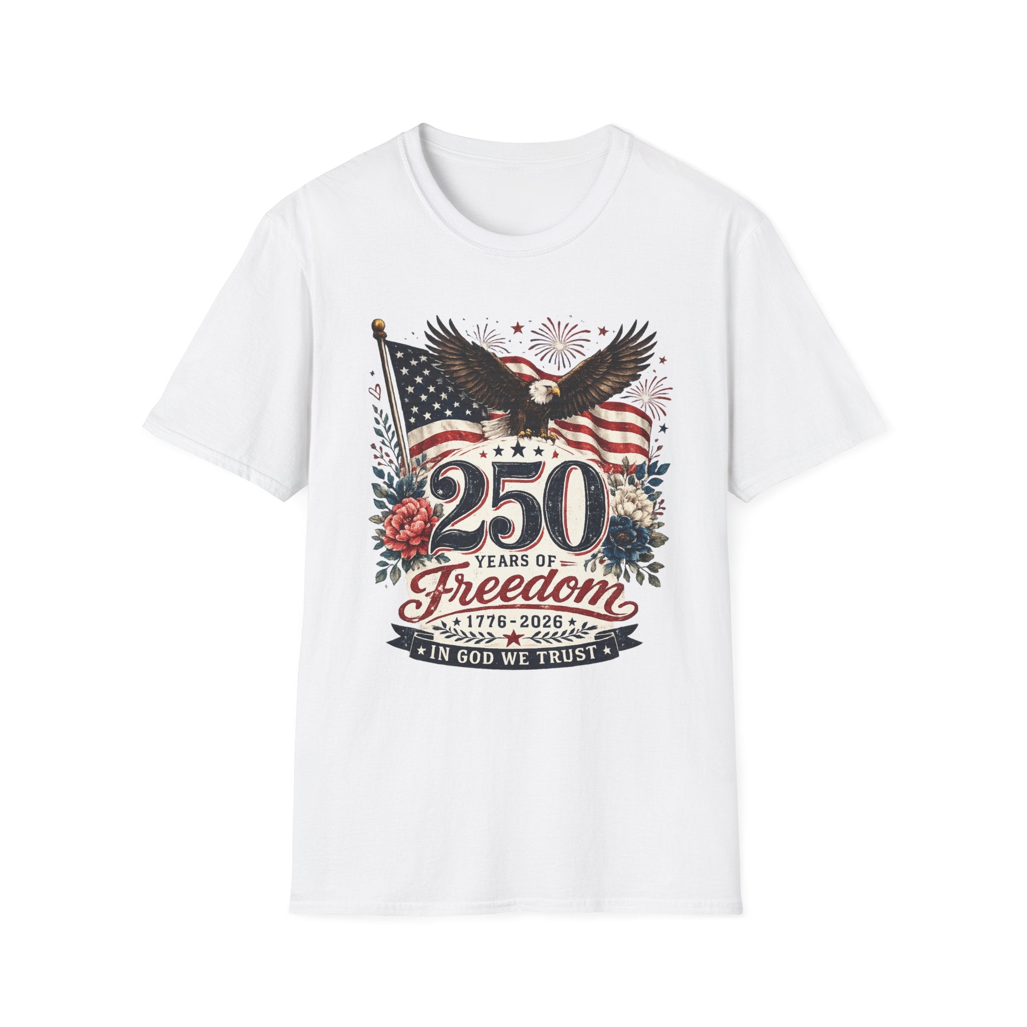 250 Years of Freedom T-Shirt — Patriotic American Eagle & Flag Tee