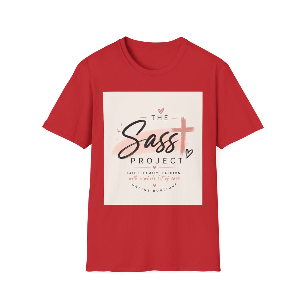 Sass Project Graphic Tee — Faith-Inspired Pink Cross T-Shirt