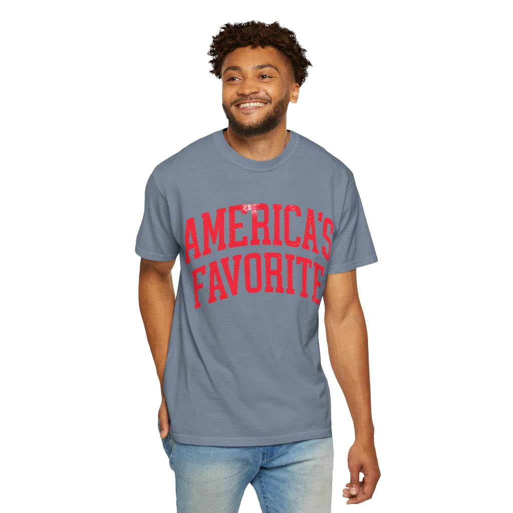 Americas Favorite T-Shirt — Patriotic Red Letter Graphic Tee