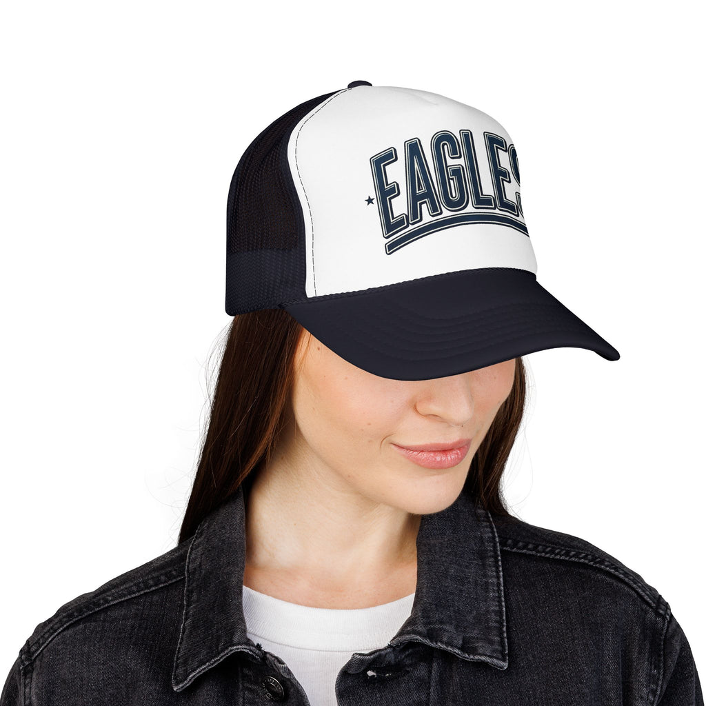 Eagle Mama Trucker Hat — Vintage Varsity Mesh Foam Cap