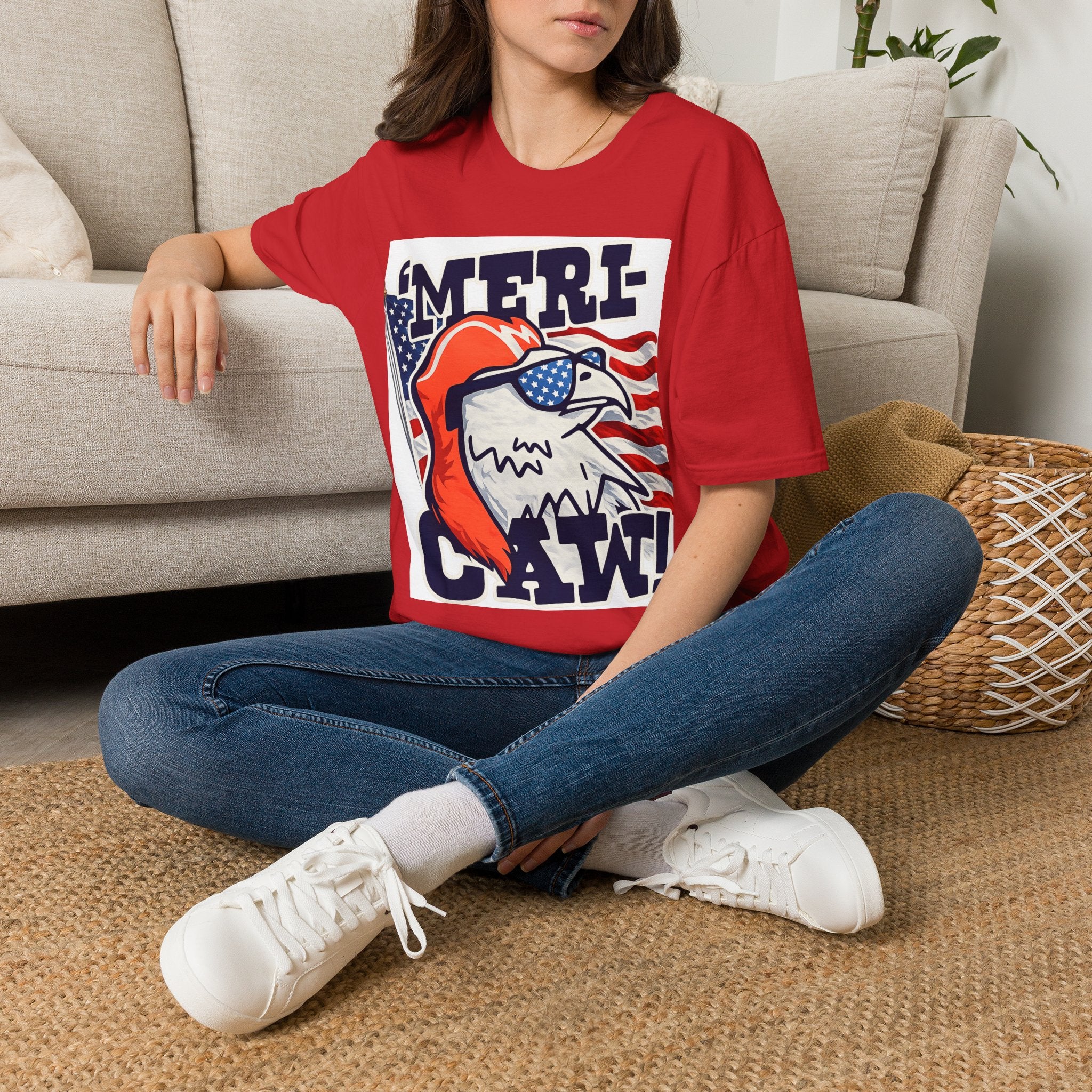 'Merica Eagle T‑Shirt — Patriotic American Flag Eagle Graphic Tee