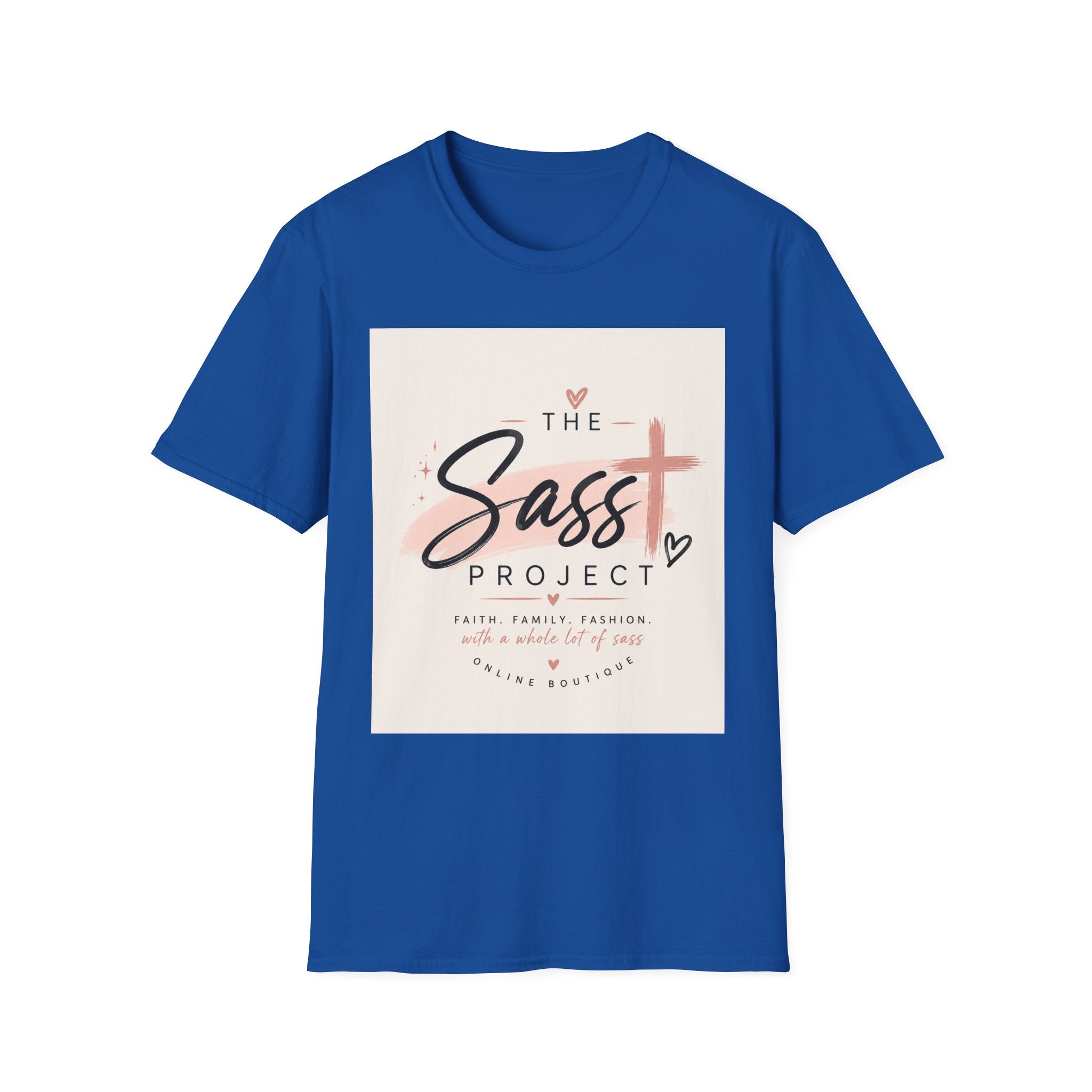 Sass Project Graphic Tee — Faith-Inspired Pink Cross T-Shirt