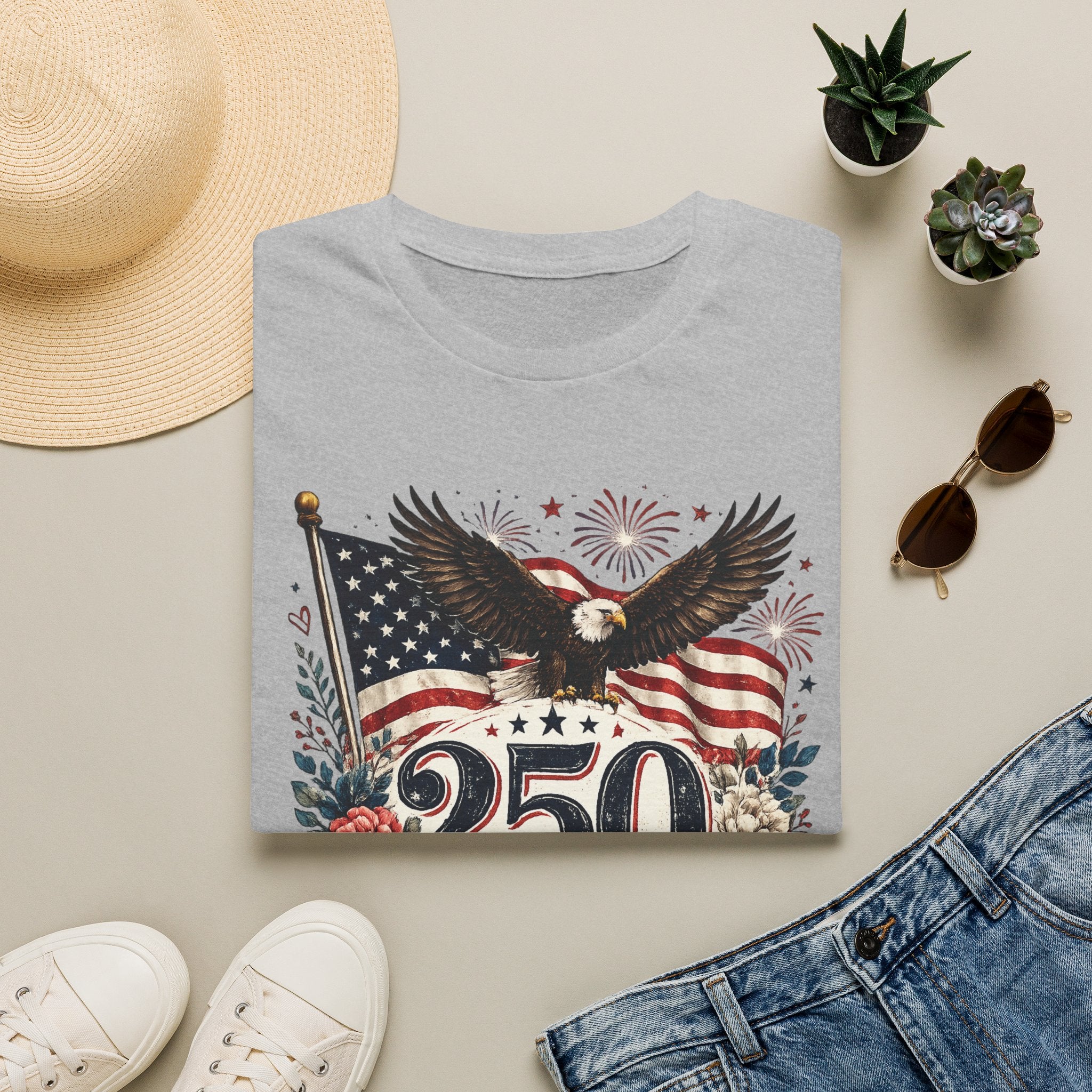 250 Years of Freedom T-Shirt — Patriotic American Eagle & Flag Tee
