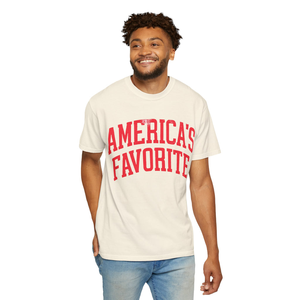 Americas Favorite T-Shirt — Patriotic Red Letter Graphic Tee