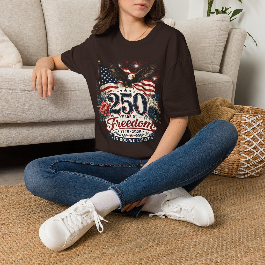 250 Years of Freedom T-Shirt — Patriotic American Eagle & Flag Tee