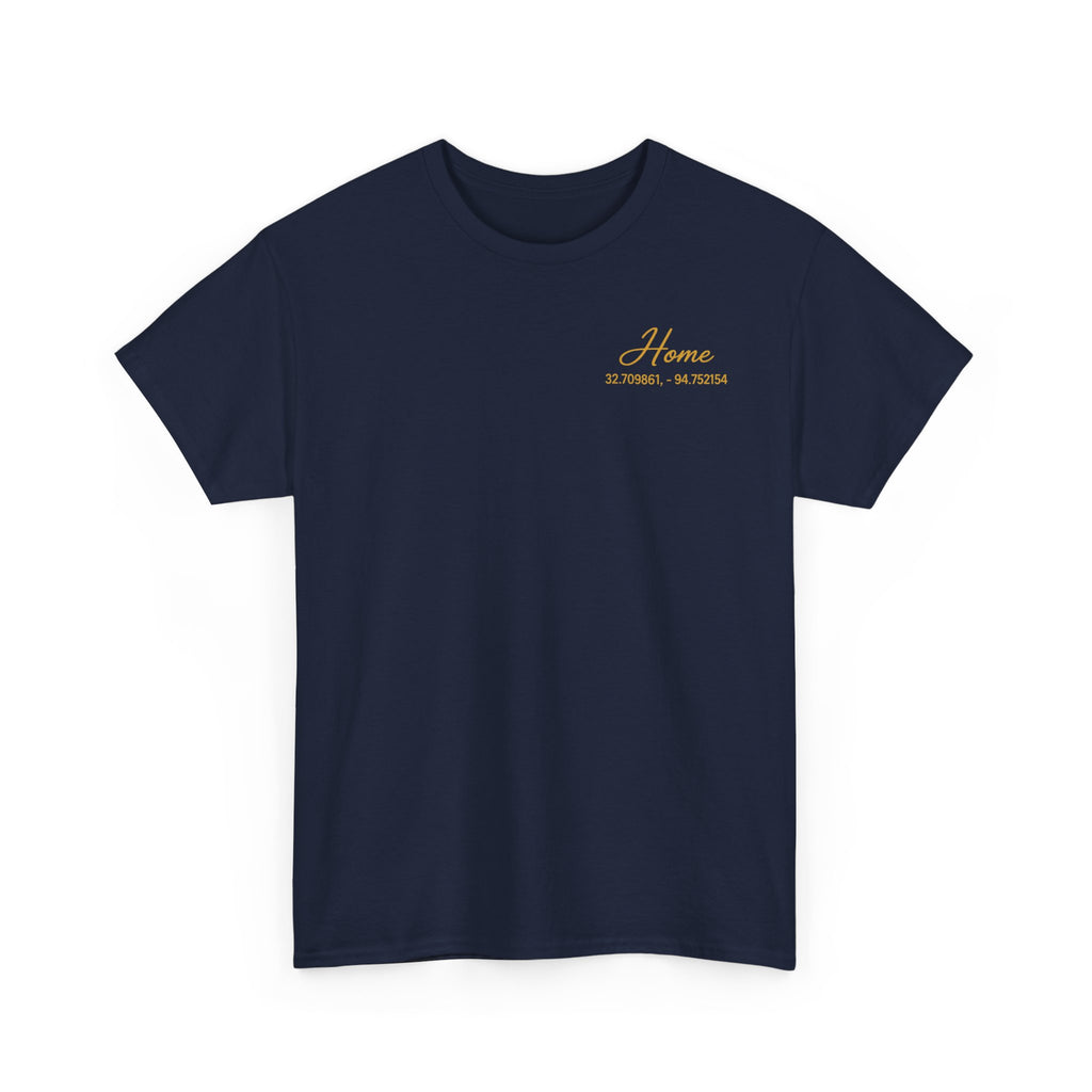 Home Coordinates T-Shirt — Personalized Map Tee with GPS Coordinates