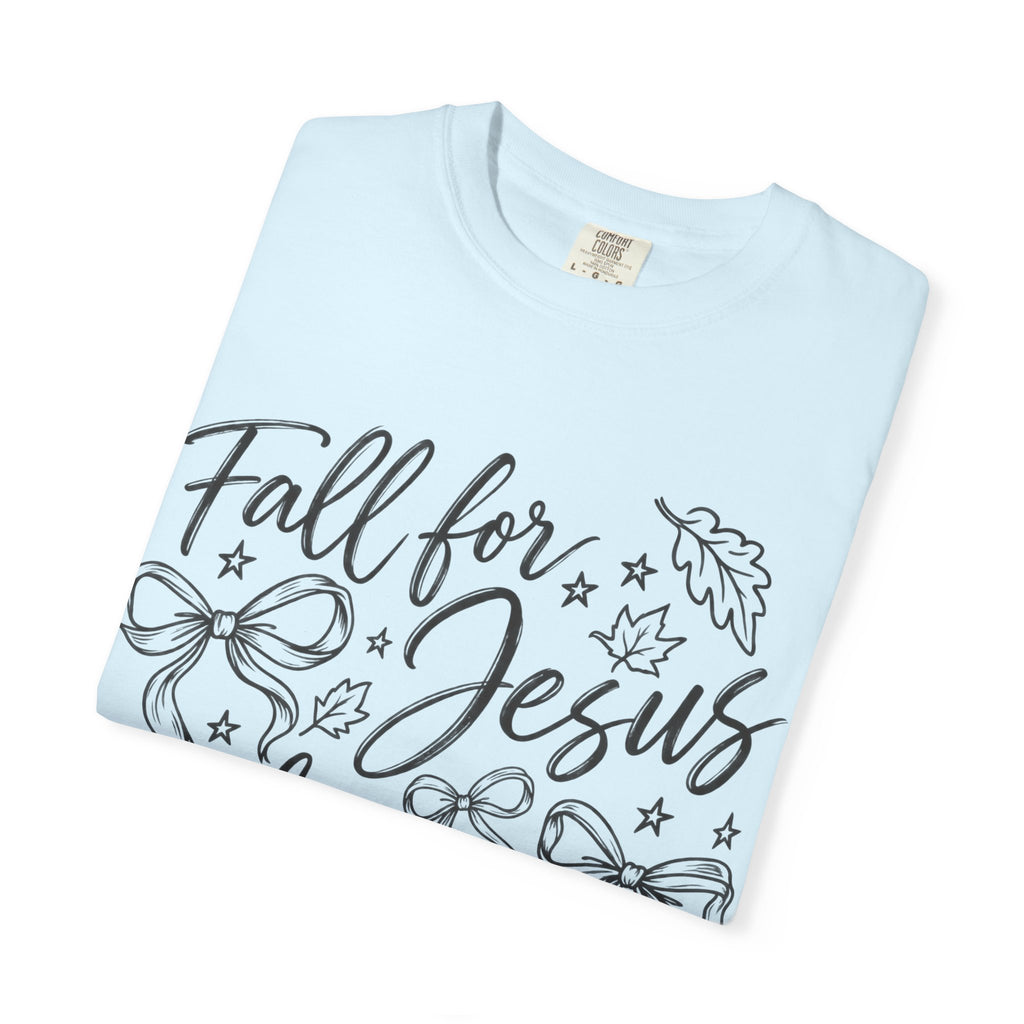 Fall For Jesus He Never Leaves T-Shirt — Christian Fall Tee