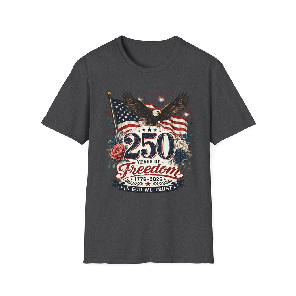 250 Years of Freedom T-Shirt — Patriotic American Eagle & Flag Tee