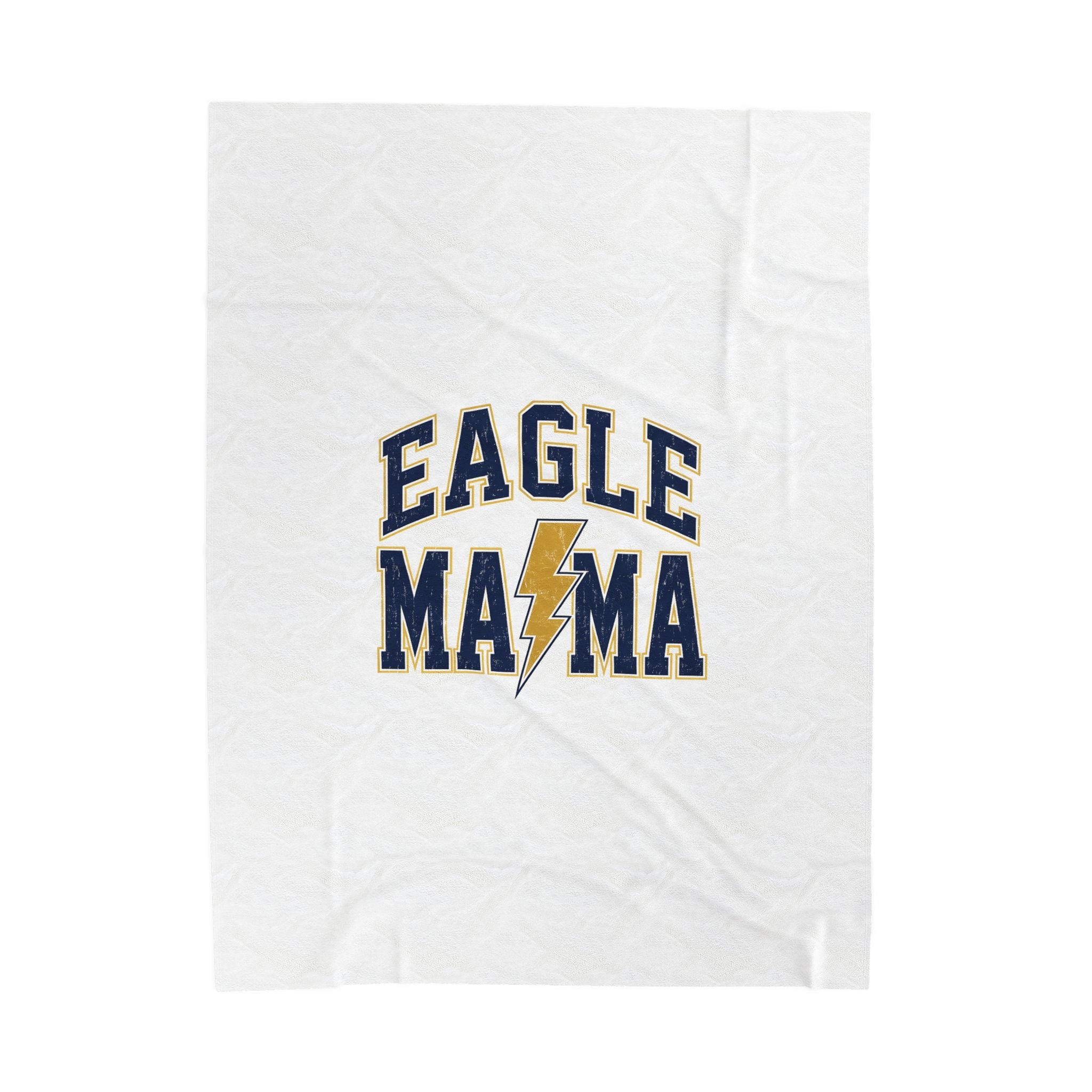 Eagle Mama Velveteen Plush Blanket — Cozy Mom Supporter Throw with Lightning Logo