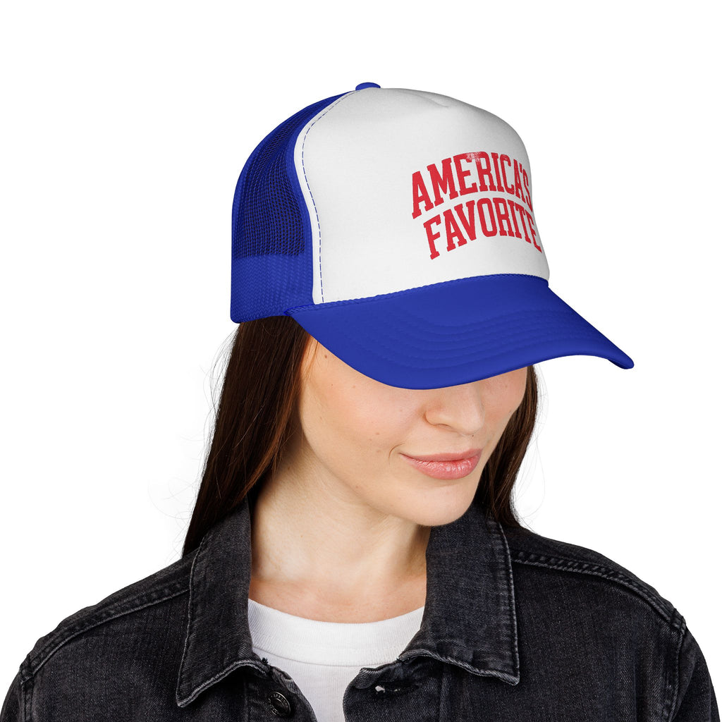Trucker Cap — "America's Favorite" Vintage Red Logo Mesh Hat