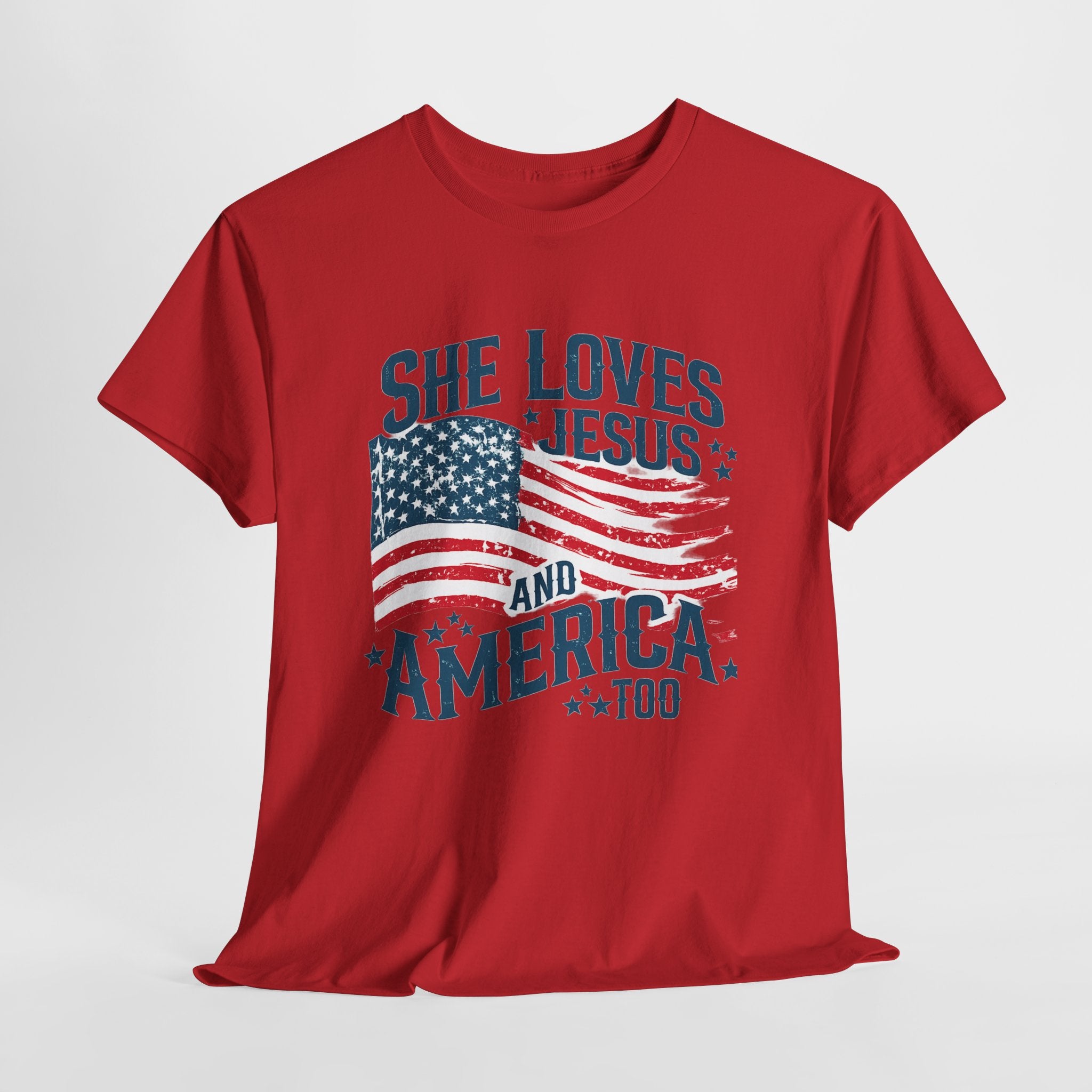 Patriotic 'She Loves Jesus and America Too' T-Shirt