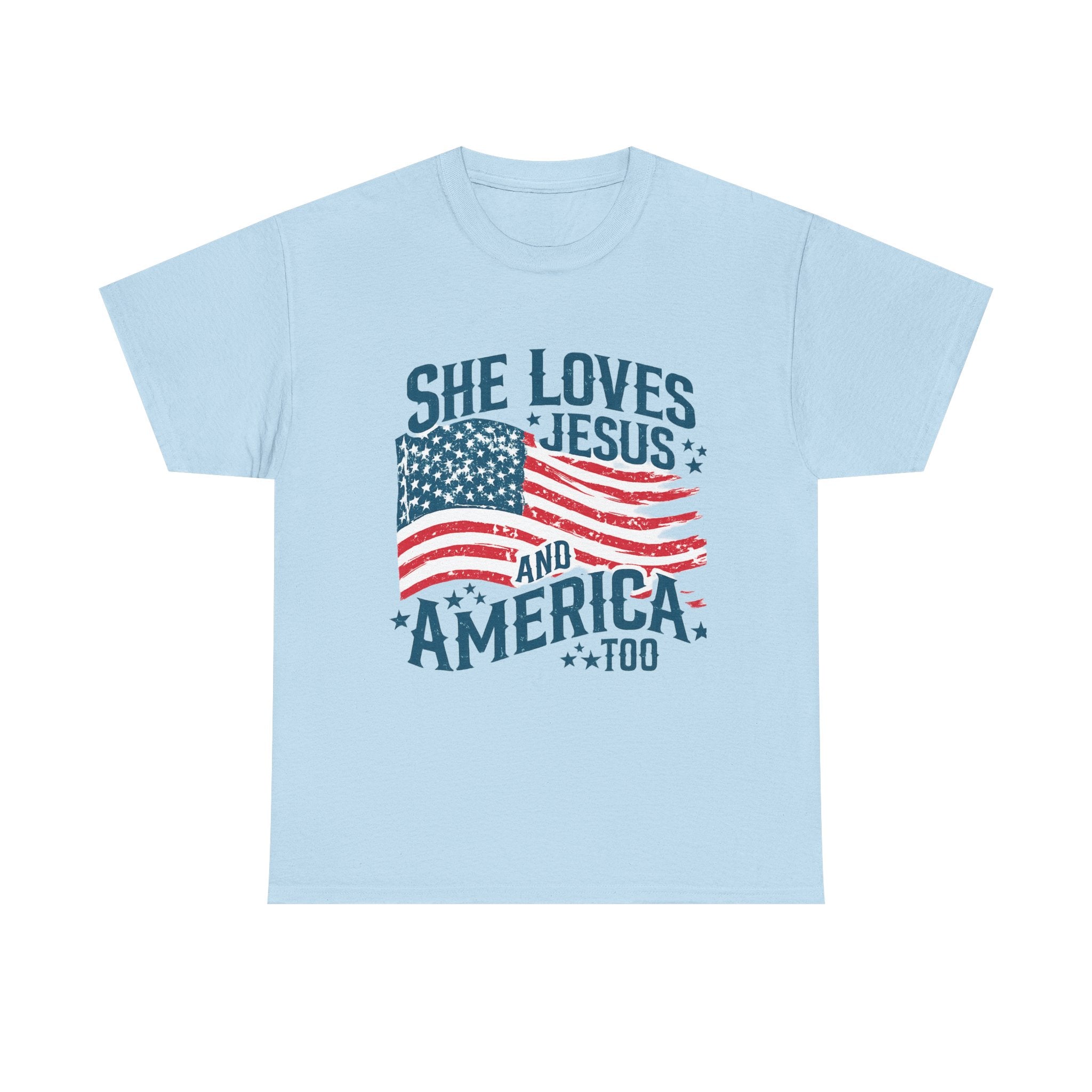 Patriotic 'She Loves Jesus and America Too' T-Shirt