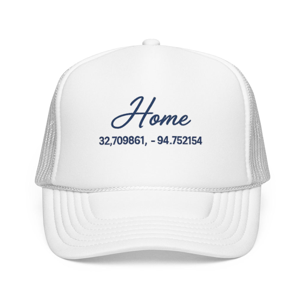 Home Coordinates Trucker Hat — Personalized GPS Latitude Longitude Cap