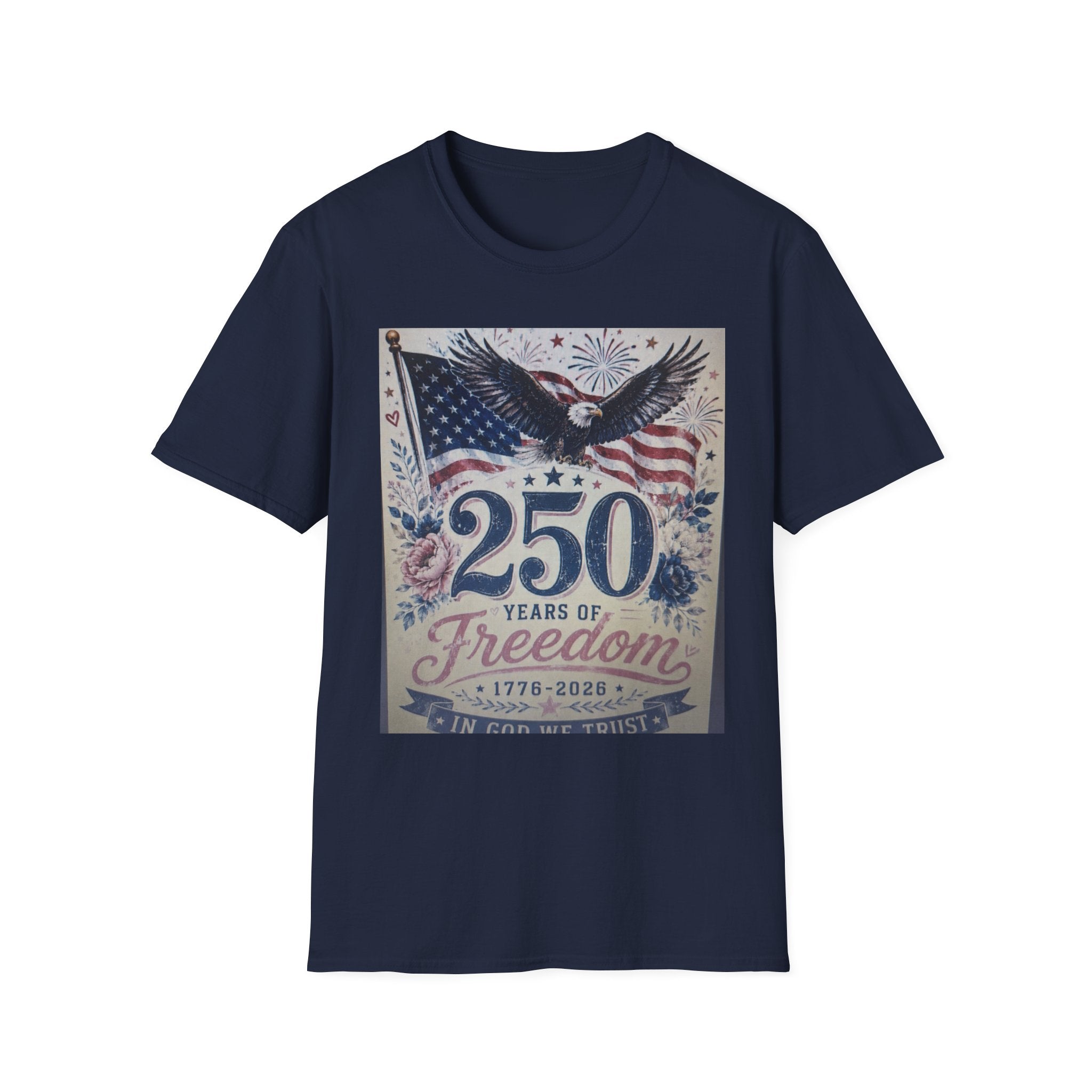 250 Years of Freedom T-Shirt — Patriotic American Eagle & Flag Tee