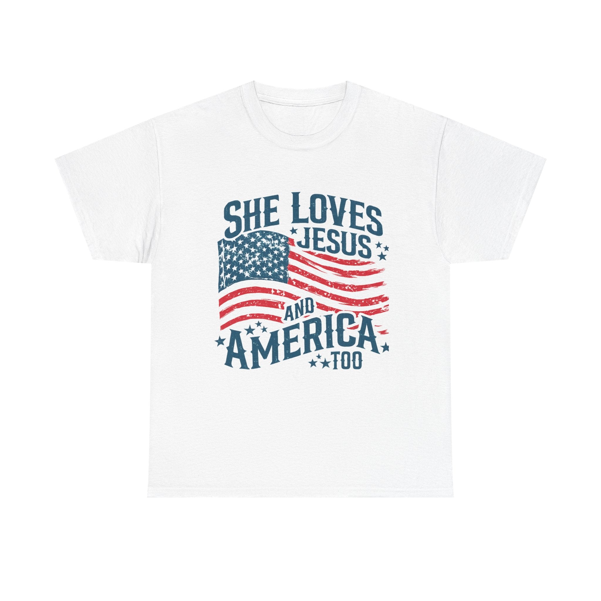 Patriotic 'She Loves Jesus and America Too' T-Shirt