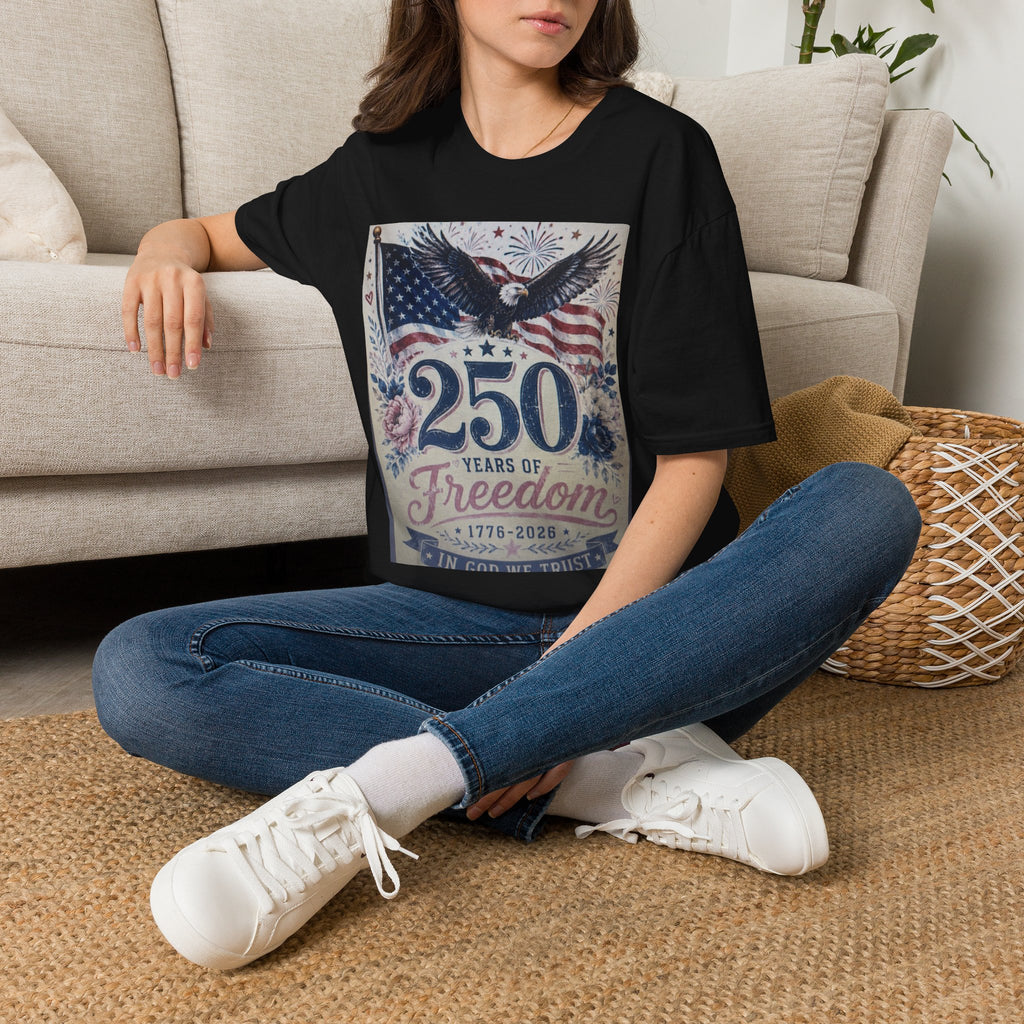 250 Years of Freedom T-Shirt — Patriotic American Eagle & Flag Tee