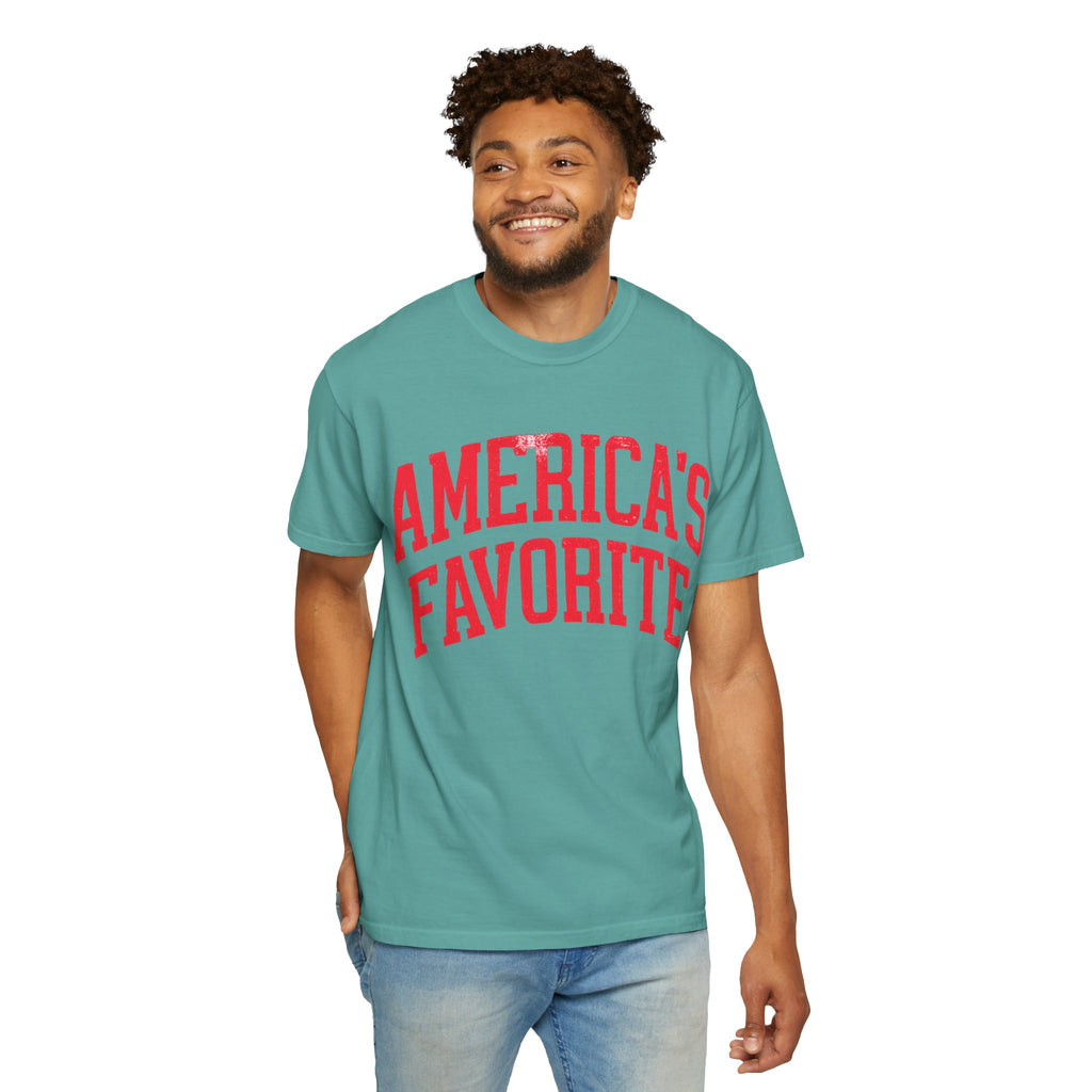 Americas Favorite T-Shirt — Patriotic Red Letter Graphic Tee