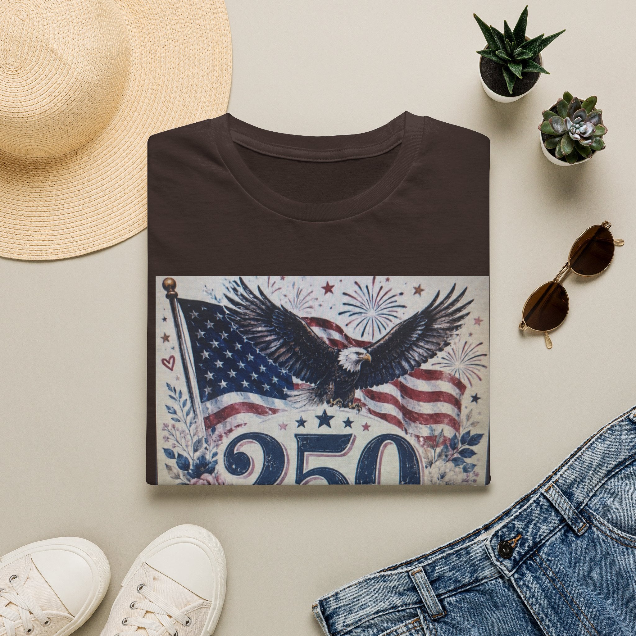 250 Years of Freedom T-Shirt — Patriotic American Eagle & Flag Tee