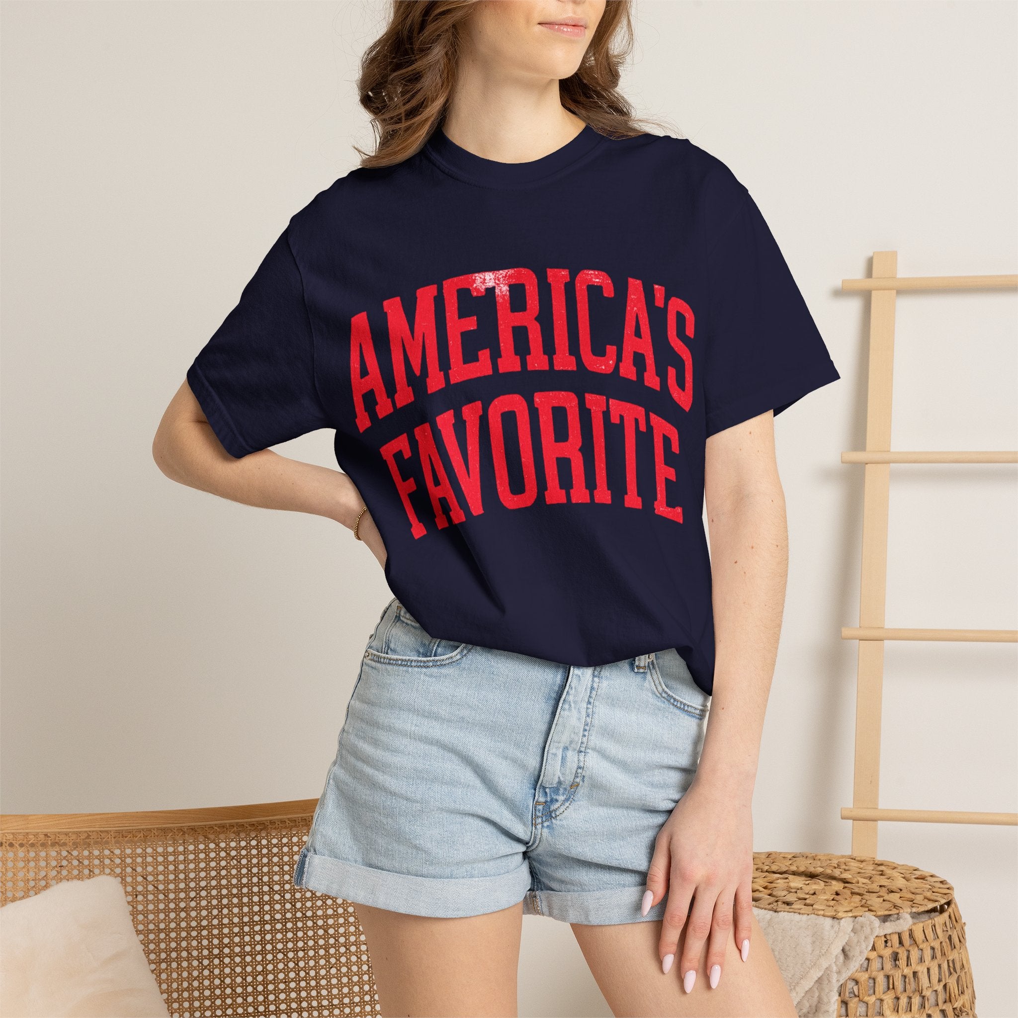 Americas Favorite T-Shirt — Patriotic Red Letter Graphic Tee