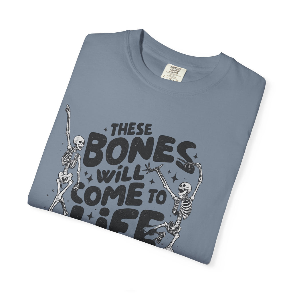 These Bones Will Come to Life T-Shirt — Inspirational Christian Graphic Tee (Ezekiel 37:4-5)