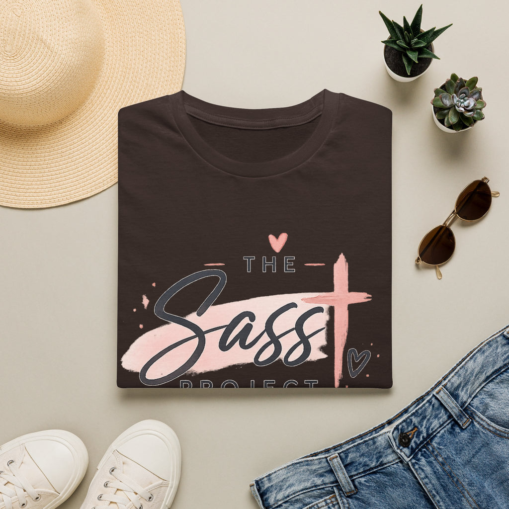 Sass Project Graphic Tee — Faith-Inspired Pink Cross T-Shirt