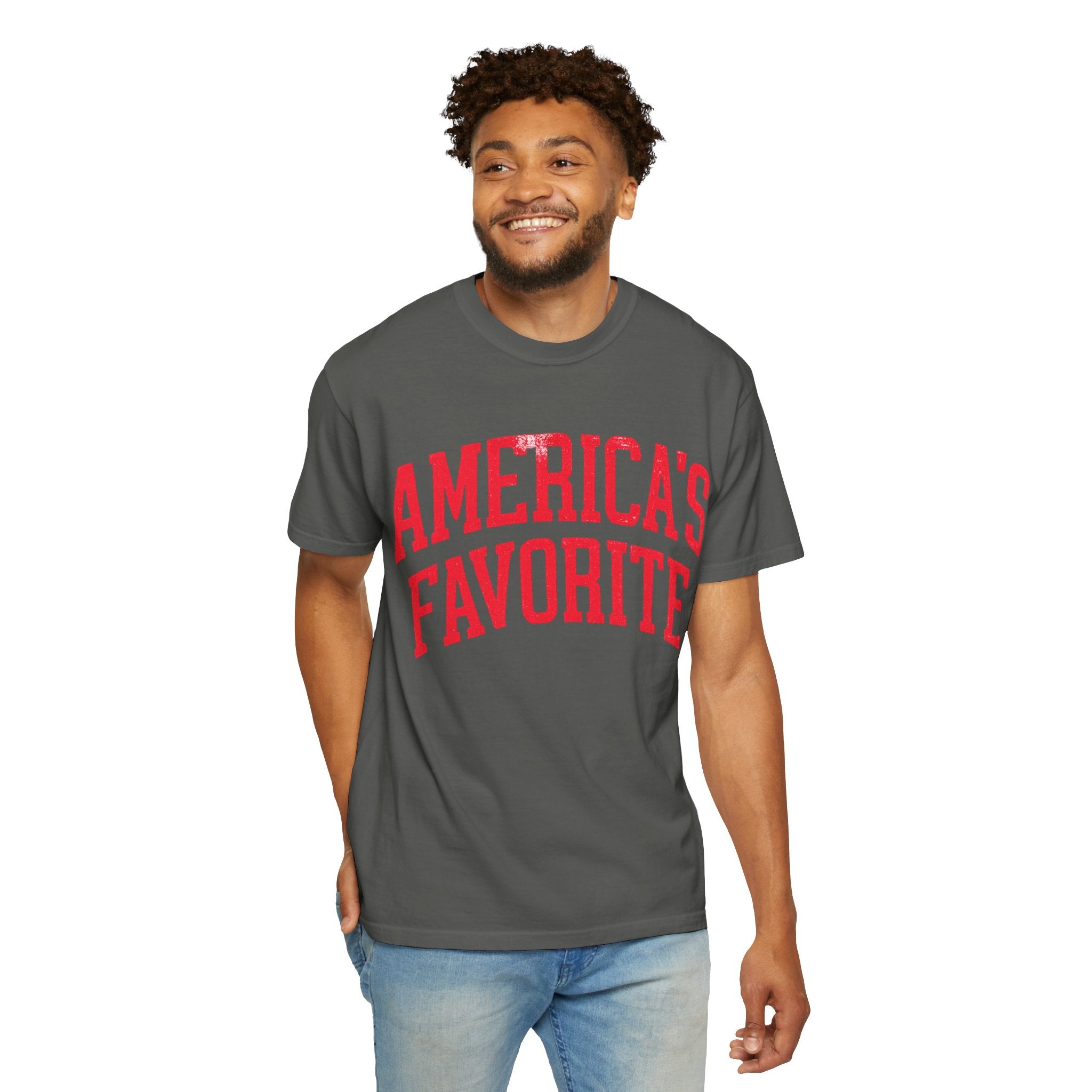 Americas Favorite T-Shirt — Patriotic Red Letter Graphic Tee