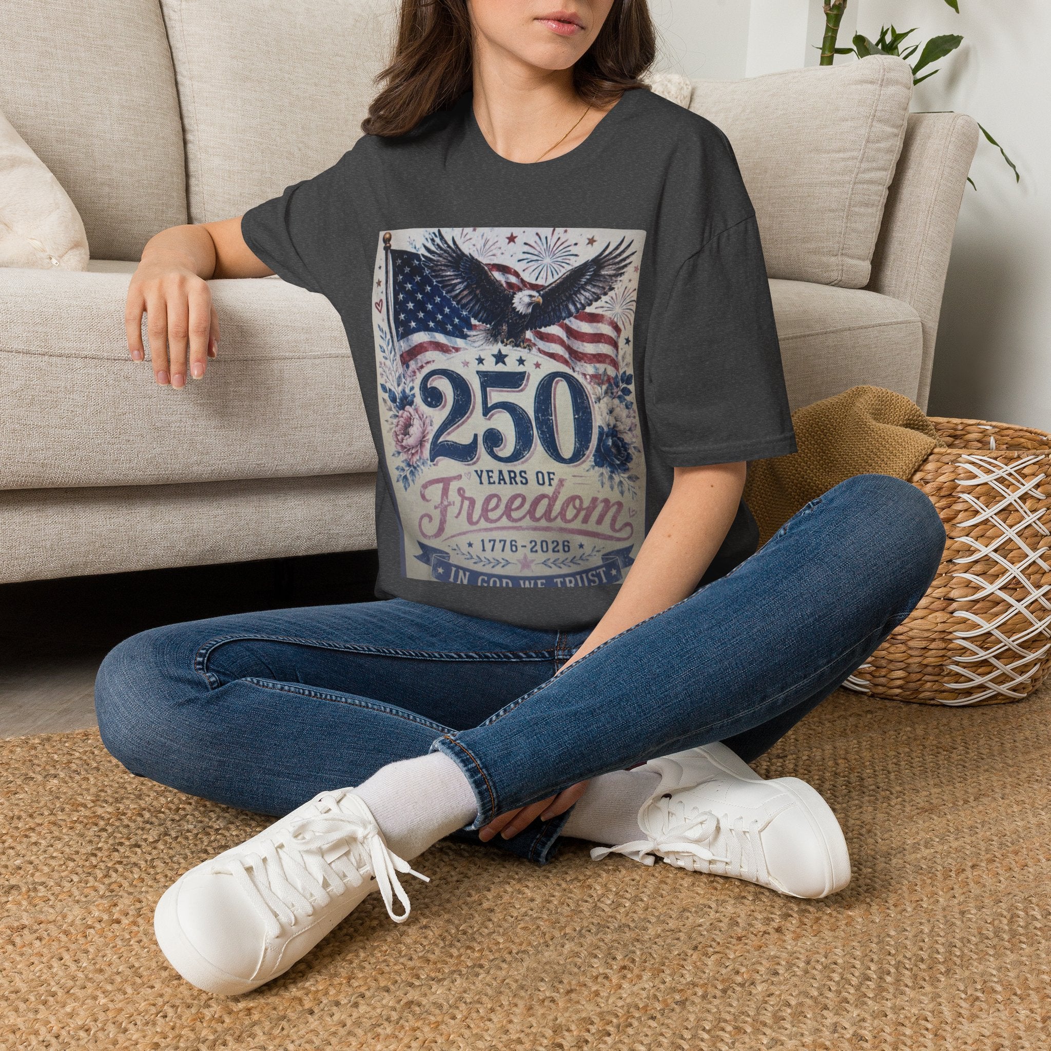 250 Years of Freedom T-Shirt — Patriotic American Eagle & Flag Tee