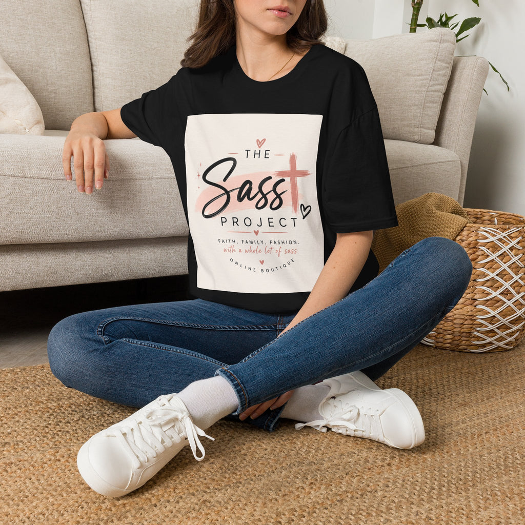 Sass Project Graphic Tee — Faith-Inspired Pink Cross T-Shirt