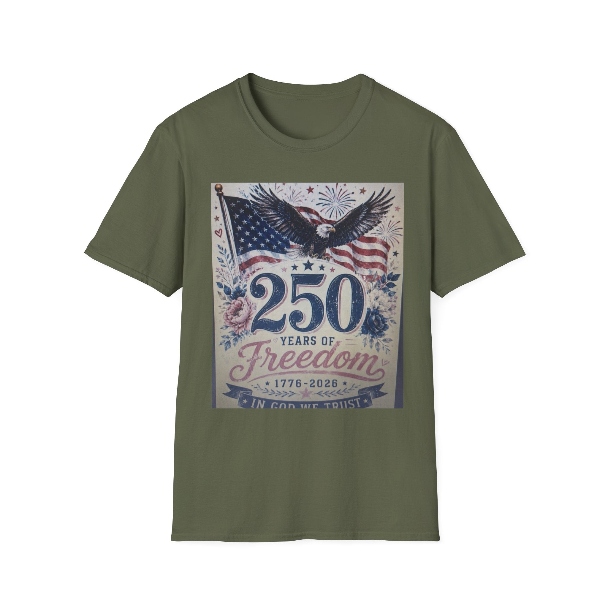 250 Years of Freedom T-Shirt — Patriotic American Eagle & Flag Tee