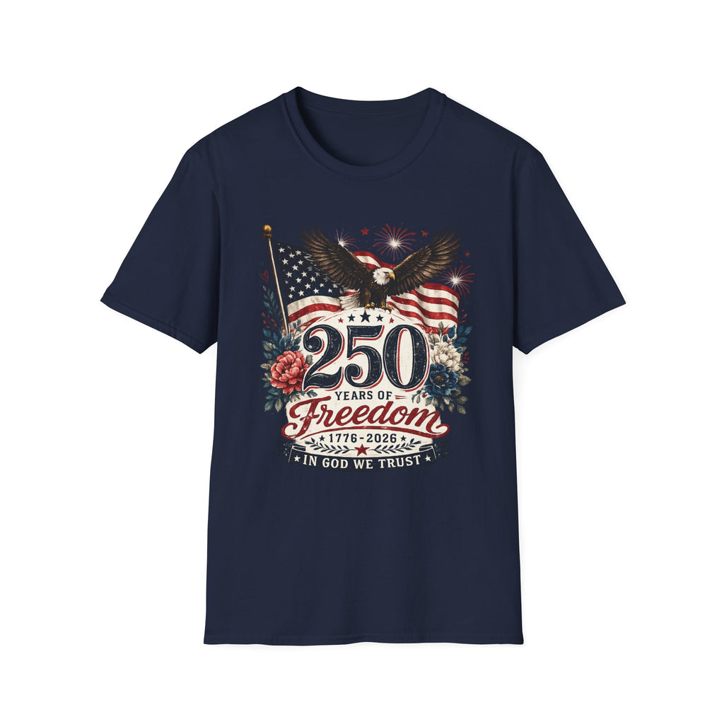 250 Years of Freedom T-Shirt — Patriotic American Eagle & Flag Tee